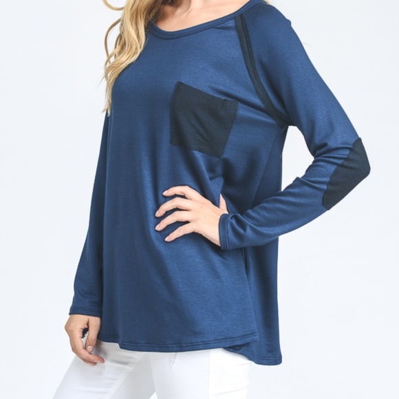 Burgundy Long Sleeve Pocket Tee 08014 - Picture 6 of 8